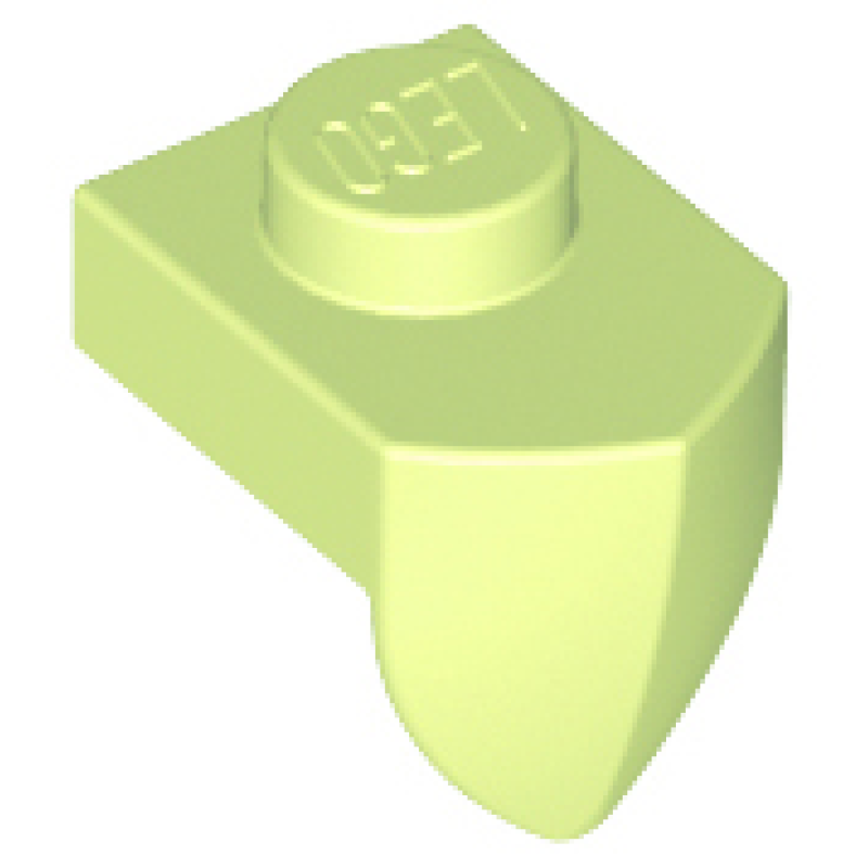 Plaat, Aangepast 1x1 met verticale tand Yellowish Green